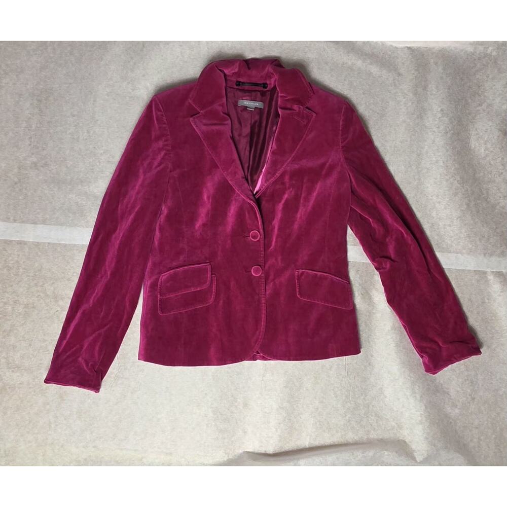 Y2K Ann Taylor Pink Berry Velvet Stylish Versatile Cotton Women Blazer